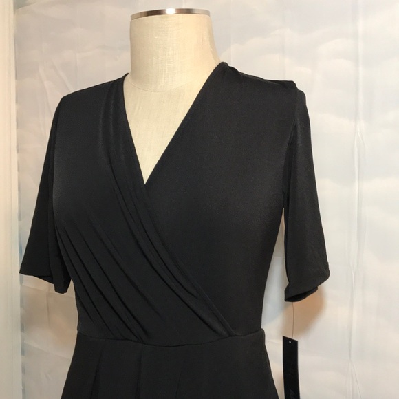 NWT Apt. 9 Little Black Tie Faux Wrap Dress - Picture 4 of 8